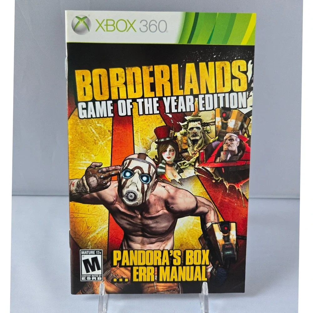 Borderlands Game of the Year GOTY - Xbox‎ 360 - CIB - 2 Discs Manual Poster